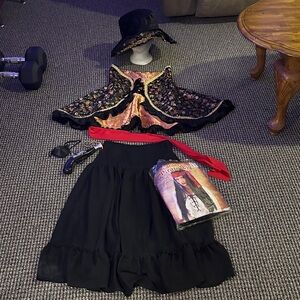 Black, Red, Gold and Floral Pirate Costume Set.    Halloween